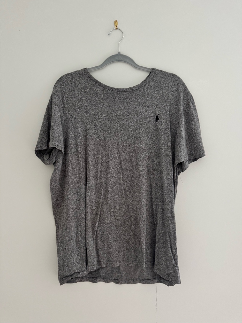 Polo Ralph Lauren Gray Embroidered Pony Tee Y2K Minimalist Quiet Luxury